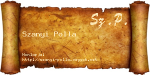 Szanyi Polla névjegykártya